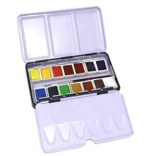 12 Pan Travel Watercolour Set