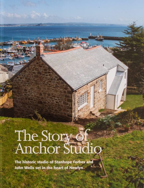 Book cover with photograph of studio building with viw of sea and harbour and tree