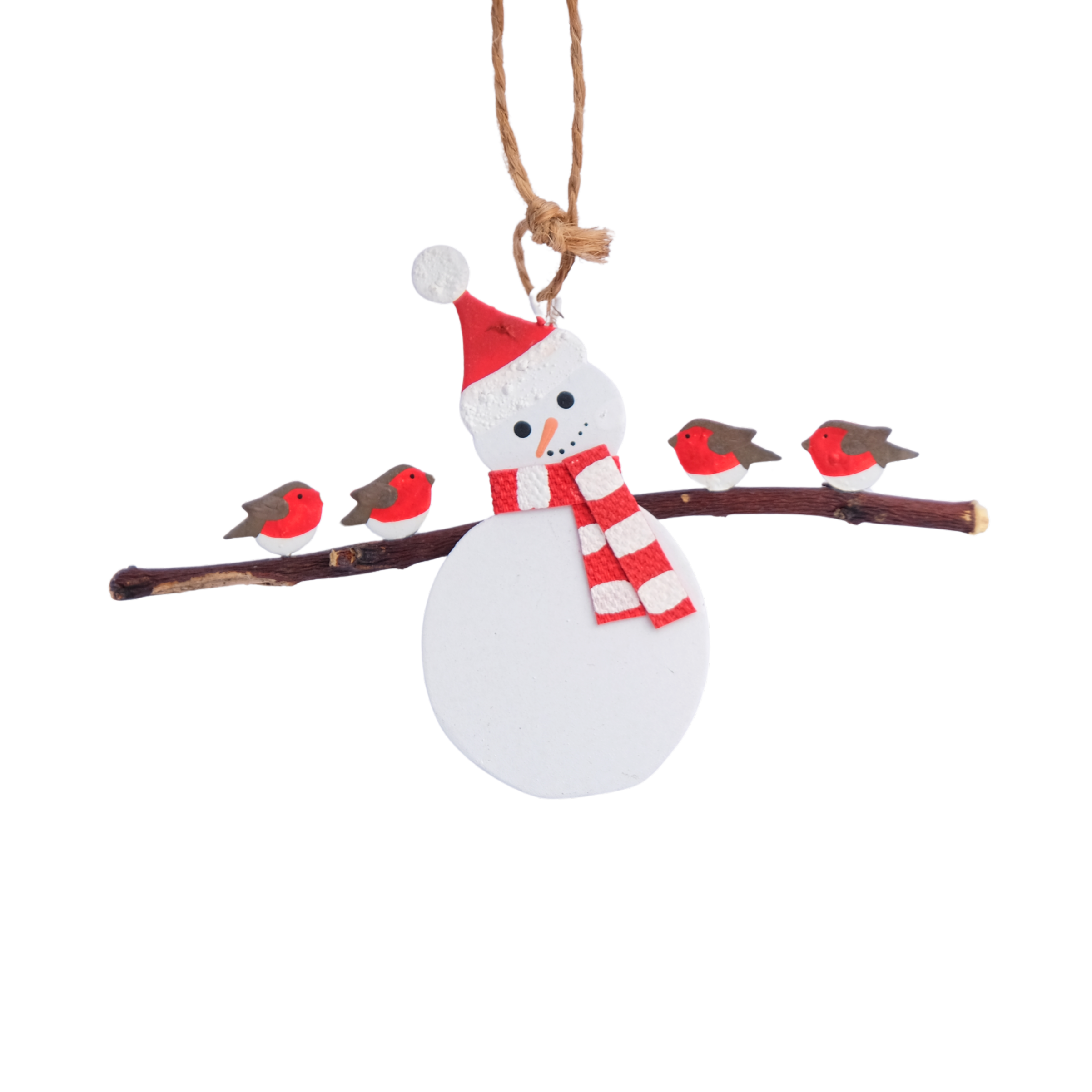 Snowman & Robins Christmas Hanging